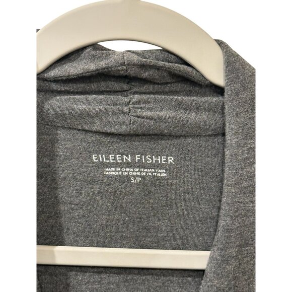 Eileen Fisher Gray Zip-Front Long Sleeve Lightweight Cardigan Sweater S/P Italia - Picture 2 of 6